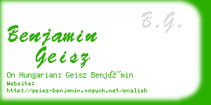 benjamin geisz business card